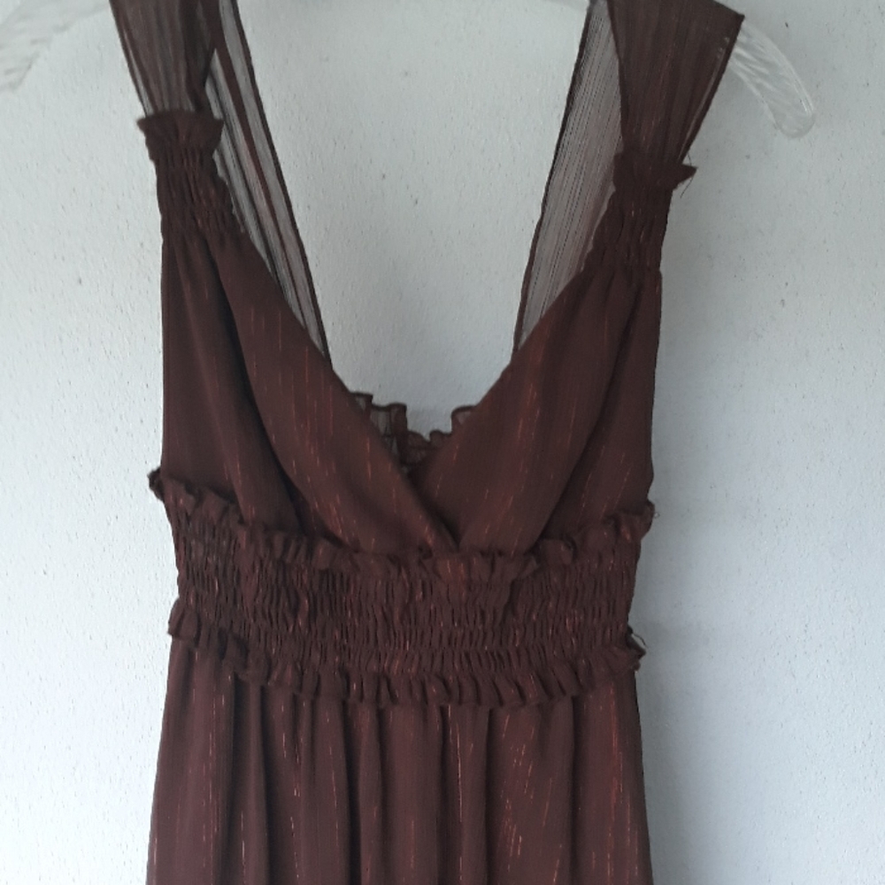 Brown with Metallic shimmery threads